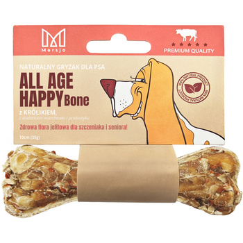 MERSJO Knochen mit Kaninchen und Präbiotikum 10 cm - für Welpen und Senioren