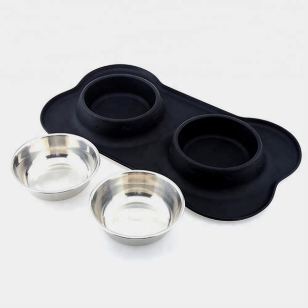 Double dog bowl black ANTI-SKIP