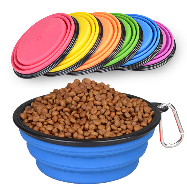 Collapsible Foldable Pet Dog Travel Bowl for Food &amp; Water blue