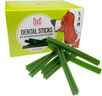 Zahnsnack für Hunde Dental Sticks, natürlicher Zahnsnack, gesunde Zähne und Zahnfleisch, zum Verwöhnen und als Ergänzung zu einer gesunden Ernährung - L 28 Stück
