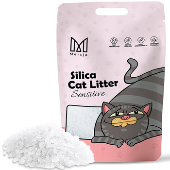 Silikon-Katzenstreu für die Katzentoilette, staubfrei, nicht zusammenbackend, geruchlos Premium Mersjo Sensitive 3,8L