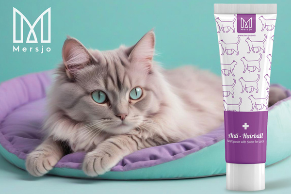 Cat functional paste with biotin, dietary supplement Mersjo Anti-Hairball 100g