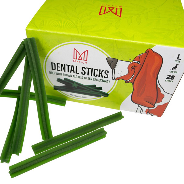 Zahnsnack für Hunde Dental Sticks, natürlicher Zahnsnack, gesunde Zähne und Zahnfleisch, zum Verwöhnen und als Ergänzung zu einer gesunden Ernährung - L 28 Stück