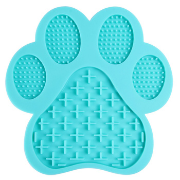 Dog licking mat blue Paw