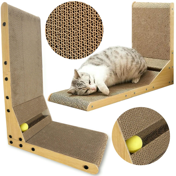 SNAPPY 60 cm Eck-Kratzbaum für Katzen mit Ball + Catnip