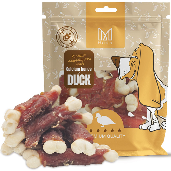 Dog treat - Mersjo calcium bones, natural dog treat, grain-free with duck 500g