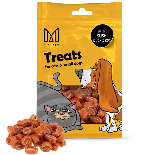 Katzenleckerli - Mini-Sushi mit Ente und Kabeljau 50g