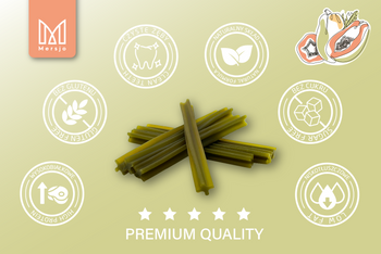 Zahnpflegesnack für Hunde Dental Sticks Mersjo Rind Algen Grüntee 28 Stück