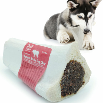 Natural dog chew with beef bone and meat, treat, delicacy, Mersjo