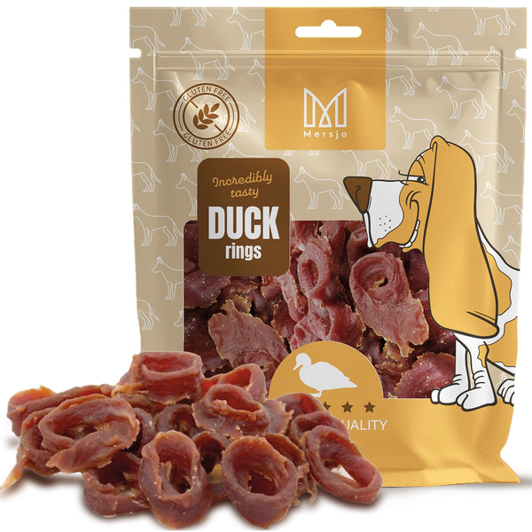 Przysmak dla psa - Miękkie suszone krążki z kaczki Mersjo 500g
