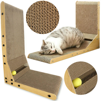 Corner cat scratching post SNAPPY 60 cm  with ball + catnip