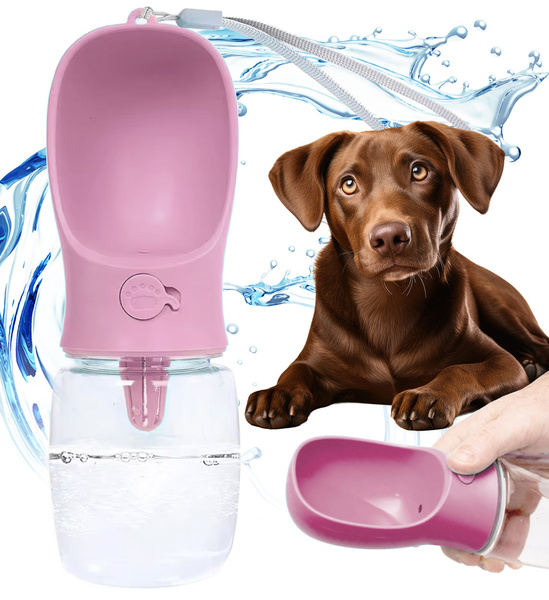 Hunde-Reiseflasche 350 ml rosa