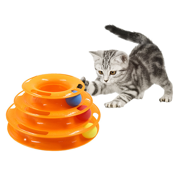 Cat toy tower with balls